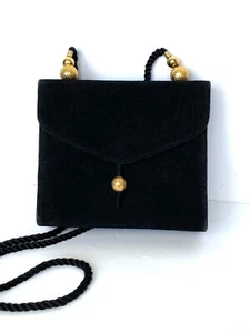 Bag Purse Evening Black Suede Mary Kay Vintage - Picture 1 of 21