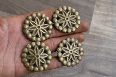 Vintage brass Old Knobs Victorian Knob drop pull Handle Knobs 4 Pcs - Image 1 of 4