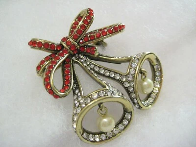 "Праздничные колокольчики и лук HEIDI DAUS с висящим жемчугом (соединение/застежка) булавка  - Изображение 1 из 4