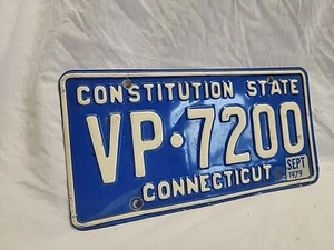 Weiß Blau Connecticut Nummernschild 1979 Aufkleber VP 7200 - Verfassungsstaat - Bild 1 von 7
