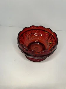 Plato de caramelo pequeño de vidrio Indiana flash rojo rubí vintage, tazón de baratija  - Imagen 1 de 5