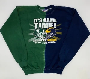 VTG Michigan Wolverines Vs Michigan State Spartans Tie Dye Crewneck Sweatshirt S - Picture 1 of 7