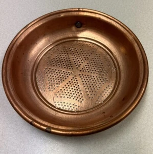 Vintage French Copper Sieve Cast Iron Hanger Rolled-Lip Hangable Wall Decor - Picture 1 of 9