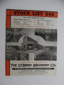 1944 O'Brien Machinery Co. Machine Tool Stock List Catalog Philadelphia Vintage - Picture 1 of 6