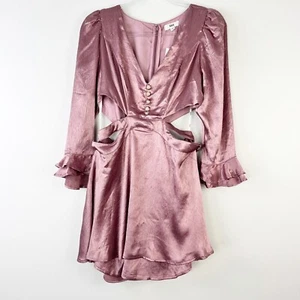 New RAHI Dress Womens L Pink Luster Cut Out Mini In Antique Rose - Picture 1 of 9
