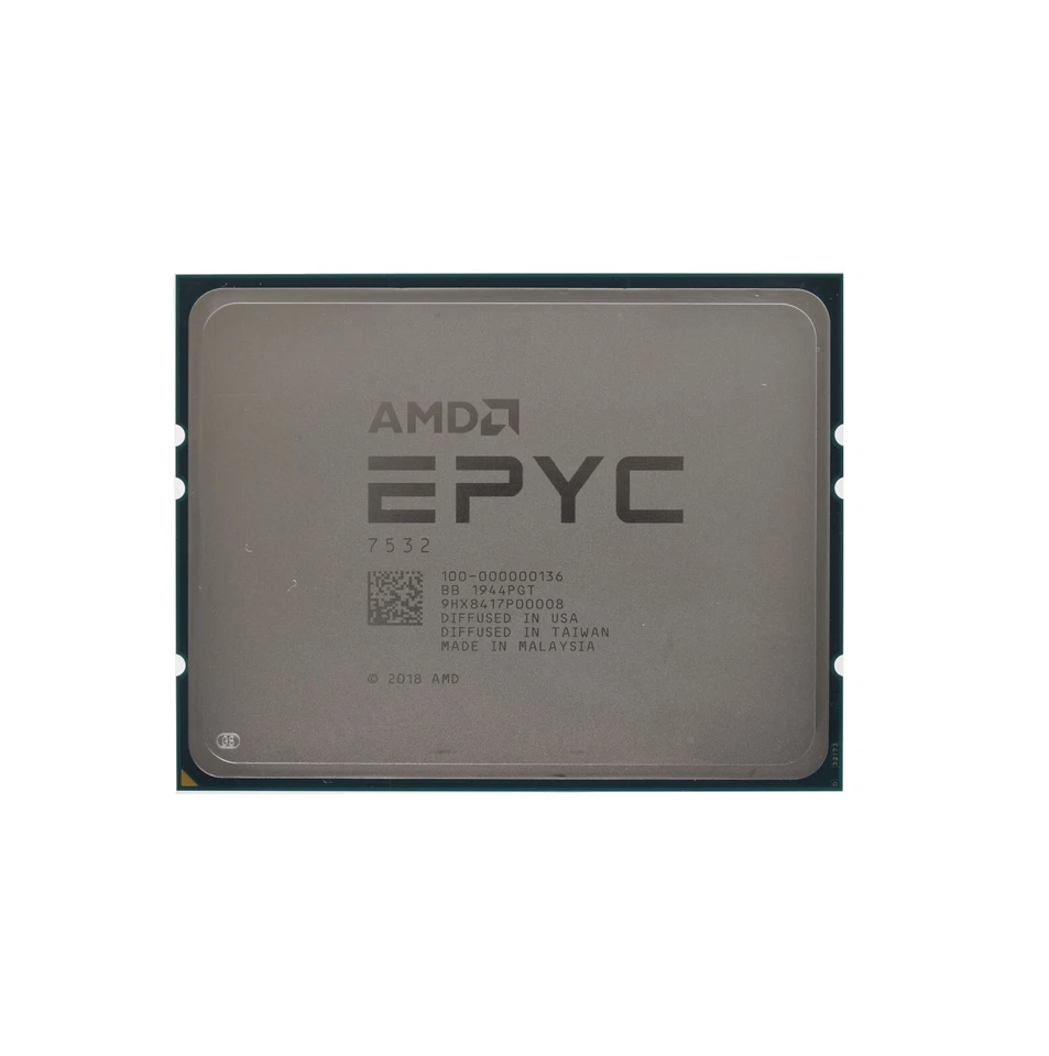 Unlocked AMD EPYC 7532 CPU 32 Core 2.40GHz 256MB Cache 200W - 100-000000136 - Image 1 of 1