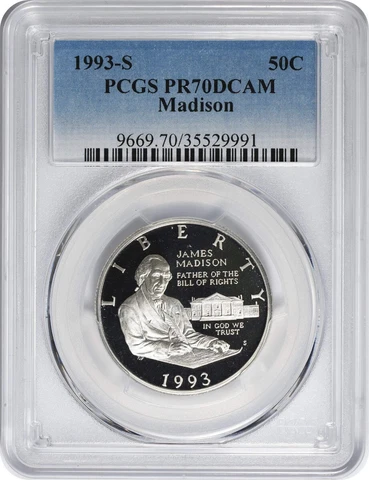 1993-S Madison Commemorative Half Dollar PR70DCAM PCGS Cover