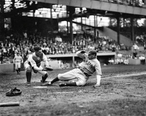 1925 New York Yankees BABE RUTH Glossy 8x10 Photo Sliding at Home Plate Print - Picture 1 of 1