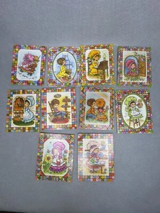10 Vintage 1970s Note Cards Boys Girls, Plaid Quilt Bright Colors, Retro 1960s - Picture 1 of 5