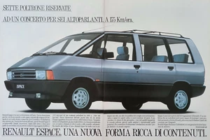 Werbung Advertising Werbung Italien Clipping 1986 AUTO KOMBI RENAULT ESPACE. - Bild 1 von 3