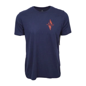 SKECHERS MENS BLOCKED DIAMOND T SHIRT NAVY - Picture 1 of 1