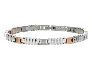 URANIA - BRACCIALE UOMO IN ACCIAIO CM 18+3 CON 1 DIAMANTE BIANCO I/SI 1MM CT0,00 - Foto 1 di 2