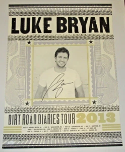 LUKE BRYAN HAND SIGNED AUTOGRAPHED 18X24 DIRT ROAD DIARIES TOUR POSTER JSA COA - Picture 1 of 4