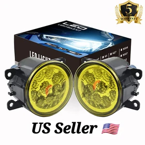 Pair Front Bumper Yellow LED Fog Light Driving Lamps For SUBARU FORESTER 2014-18 - Picture 1 of 13