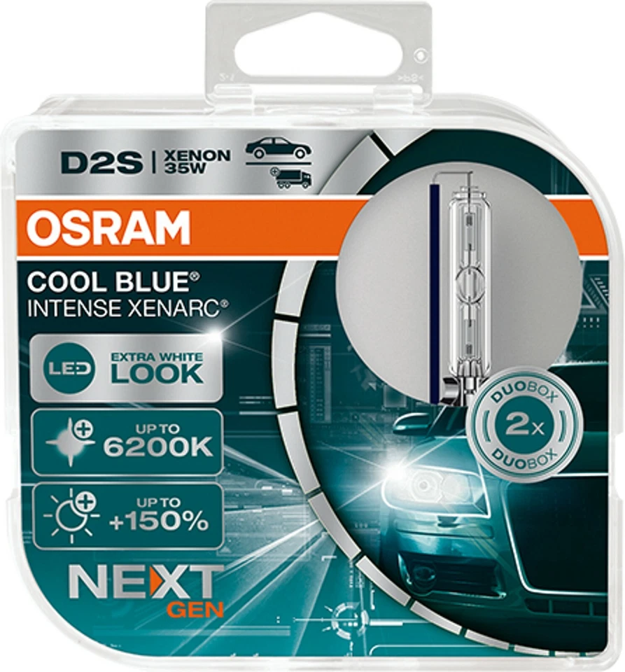 Osram Xenarc Cool Blue Intense D2S Next Gen 35W  Xenon-Scheinwerferlampen  - Kaltweiß, 2-Stück