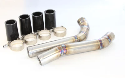 3P Performance Mitsubishi Evo X Stainless Steel Upper Radiator Hoses 2008-2015 - Image 1 of 2