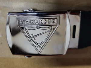 50" Black Web Belt With Pathfinder Silvertone Buckle - Picture 1 of 3