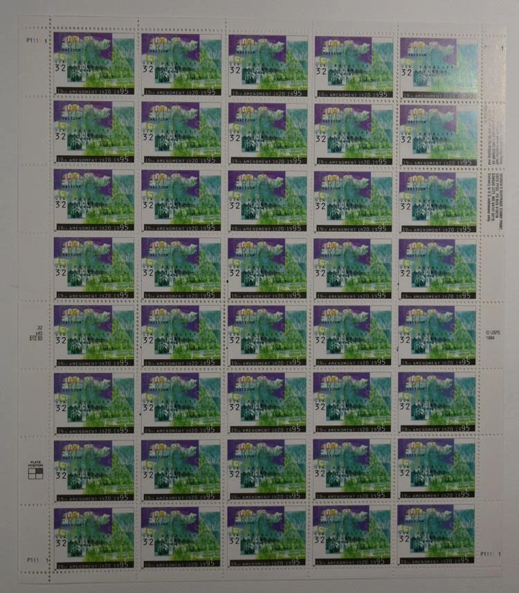 US SCOTT 2980 PANE OF 40 WOMENS SUFFRAGE STAMPS 32 CENTS FACE MNH - Image 1 of 1