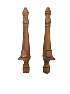 Par de 2 candelabros de pared de madera vintage MCM o años 80 15" - Imagen 1 de 5