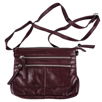Сумочка через плечо Clarks бордовая бордовая кожа сумочка на молнии - Изображение 1 из 4