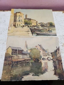Par de estampados Marc Nicolas Markovitch marca Deposee 16,25x12,5 paisaje francés - Imagen 1 de 8
