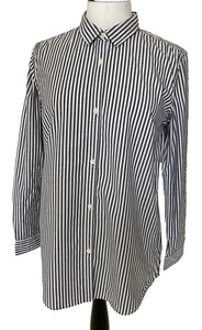 🩶MAISON SCOTCH .. SCOTCH & SODA .. Grey/White Stripe Long Sleeve Shirt Sz 2 M🩶 - Picture 1 of 6