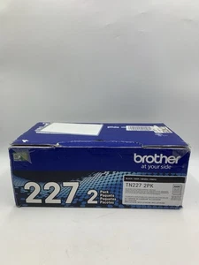 NEW GENUINE - BROTHER TN227BK 2-PACK BLACK TONER - TN-227BK TN2272PK SEALED BAGS - Picture 1 of 9