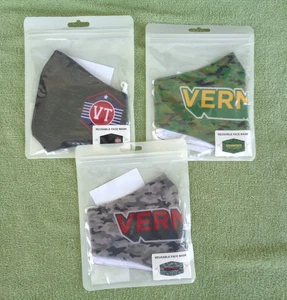 Lotto 3 Mascherine Viso Riutilizzabili Vermont - Blu - Verde Mimetico - Marrone Mimetico - Foto 1 di 3