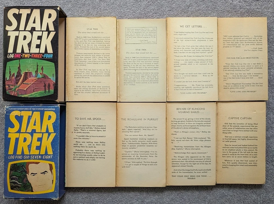 Star Trek Log Series 1-8 Alan Dean Foster Ballantine Books 1-4 5-8 Box Set Lot - Image 1 of 2