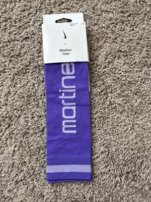 Nike x Martine Rose Sheer Knee High Size Small Purple Socks 1 Pair DR9995 550 - Image 1 of 4