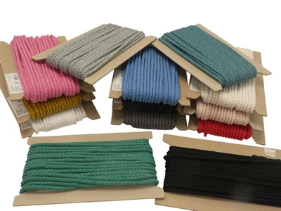Twisted Cord Braid Piping Trim Cotton for Cushions Upholstery Crafts 6mm - Image 1 of 4