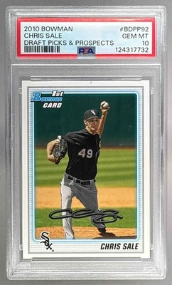7732 Chris Sale 2010 Bowman Draft Picks Prospects Refractor Chrome 1st RC PSA 10 — 第 1/3 张图片