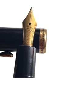 Vintage Montblanc 344 Black GT Piston Filler 14c Gold Nib '60s Fountain Pen - Picture 1 of 9