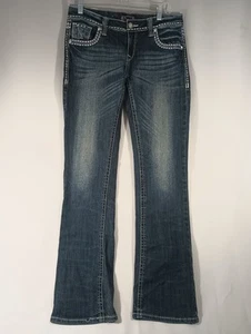 Pantalones de mezclilla Shyanne Jeans para mujer 29R azul acento puntada botón cremallera envío rápido - Imagen 1 de 19