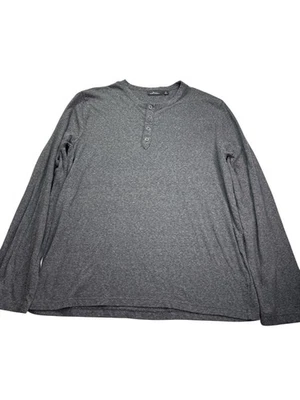 Camisa Henley Marc Anthony Para Hombres Manga Larga XL Gris Negro Rayas Mezcla de Algodón Foto 1 de 4