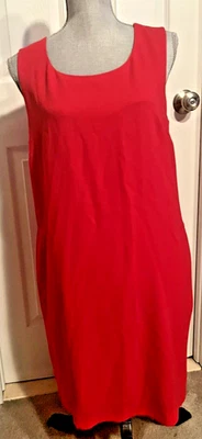 VESTIDO DKNY ROJO SIN MANGAS LÁPIZ CREMALLERA TRASERA BOLSILLOS LATERALES FORRO TALLA M Foto 1 de 4
