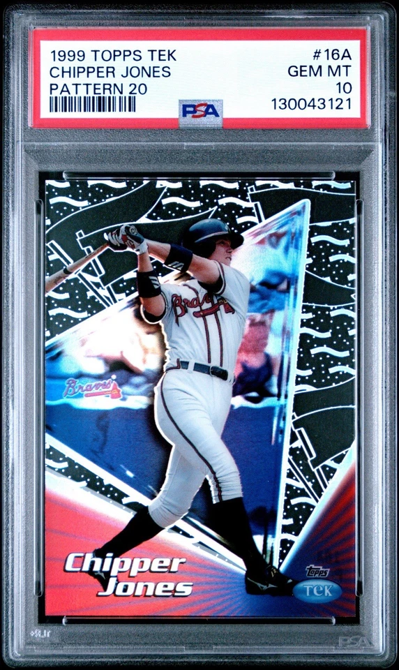 1999 Topps Tek Chipper Jones Pattern 20 SP POP 1 PSA 10 Braves - Image 1 of 2