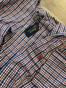 Polo Ralph Lauren Azul Rojo Cuadros Cinturón Algodón Bata Ligera NUEVA CON ETIQUETAS PEQUEÑA/MEDIANA - Imagen 1 de 5