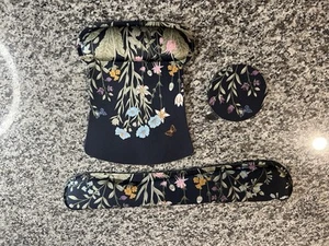 3 Piece Flower And Butterfly Mouse Pad Wrist Wrest Set Ergonomic Keyboard Pad - Afbeelding 1 van 5