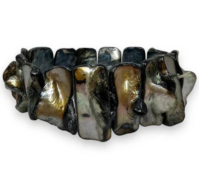 Mother of Pearl (Nacre) Stretch Bracelet – Handmade 7" Natural Shell Jewelry - Image 1 of 4