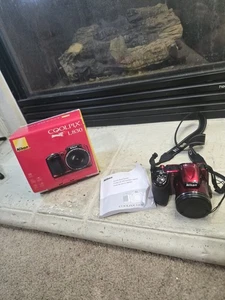 Nikon Coolpix L830 fotocamera digitale rossa 16 megapixel con zoom 34x TESTATA FUNZIONANTE - Foto 1 di 22