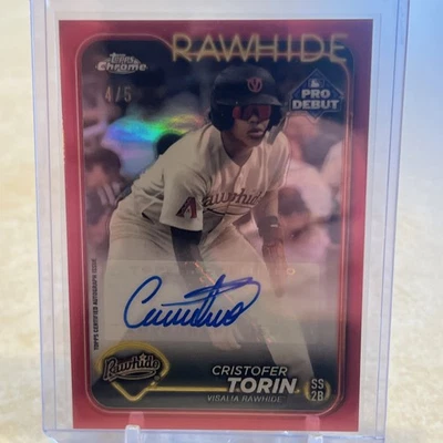 2024 Topps Pro Debut - Cristofer Torin #PD-192 Red Foil Auto #4/5!!! - Image 1 of 2