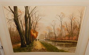 HENRI JOURDAIN "CANAL EU AUTOMNE" ORIGINAL FIRMADO A MANO EN GRABADO A COLOR LÁPIZ - Imagen 1 de 4