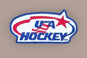 USA HOCKEY LOGO ROT WEISS BLAU BÜGELBILD TEAM SPORT PATCH - Bild 1 von 4