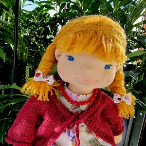 Stoffpuppe Waldorfart Puppe 35 cm Handarbeit Spielpuppe, Handmade, Poupon, Doll - Bild 1 von 24