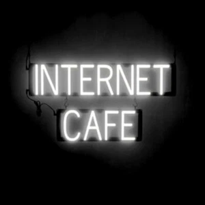 SpellBrite INTERNET CAFE Schild | Leuchtreklame Look, LED-Licht | 28,1" x 15,0" - Bild 1 von 11