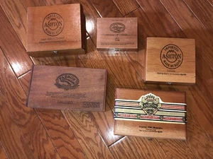 Lot of 5 ASHTON Dominican Republic PADRON Nicaragua wood cigar boxes collectable - Picture 1 of 5
