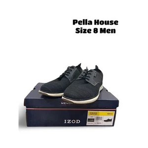 Izod Drift Men Size 8 Lace-up Casual Breathable Fashion Shoes Black NEW - Picture 1 of 4