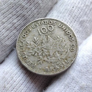 Brasile 100 Reis 1901 Ottimo Lotto Nichel Brazil - Foto 1 di 2