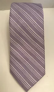 JoS.A.Bank "1905" Lavender With White Stripe 70/20 Silk & Linen Tie 3" x 58 1/2" - Picture 1 of 4